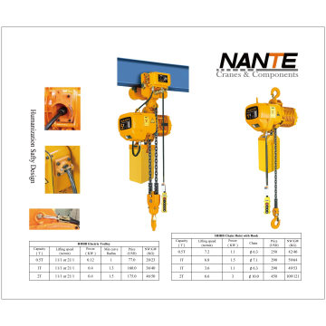 1t Singer Speed Electric Chain Hoist with Hook and Trolley